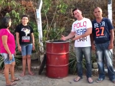 Vereador compra tambor de lixo para comunidade e vira chacota nas redes sociais