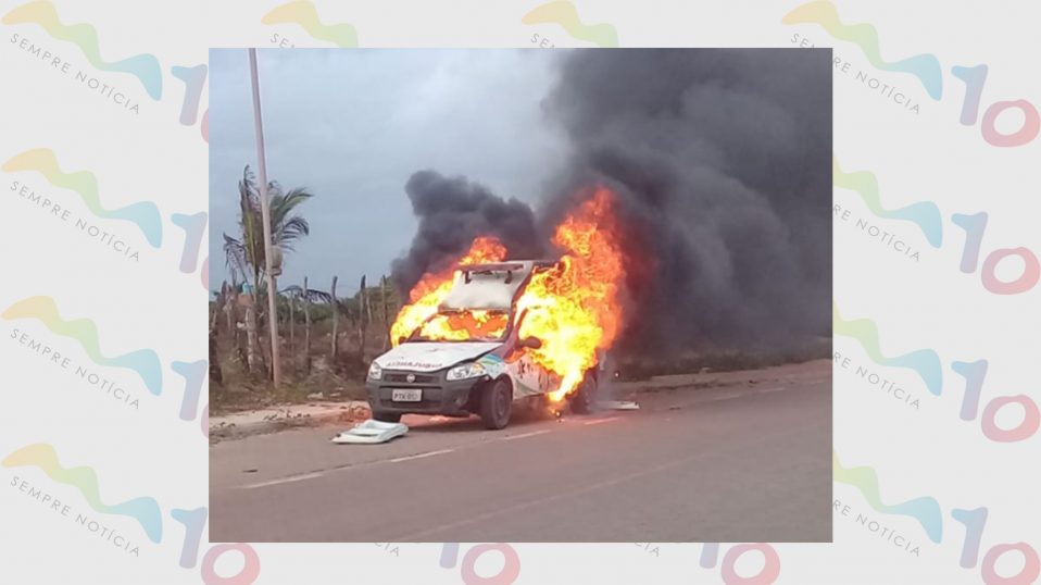 Assista com vídeo: Populares agridem motorista e ateiam fogo em ambulância após atropelamento de professora no interior do Maranhão