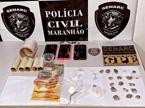 Polícia civil de Timon apreende drogas, dinheiro e duas pessoas são presas no Parque Piauí