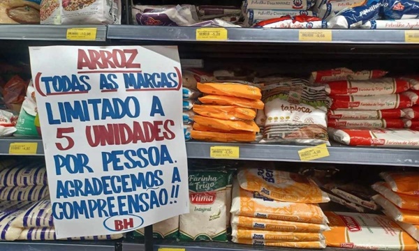 Belo Horizonte: Supermercados limitam compra de arroz após tragédia no RS