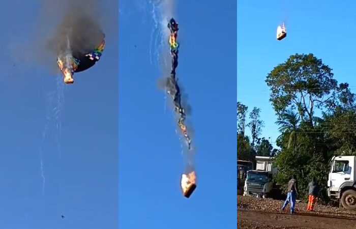 Vídeo flagra balão caindo em Santa Catarina; Pelo menos 8 morreram